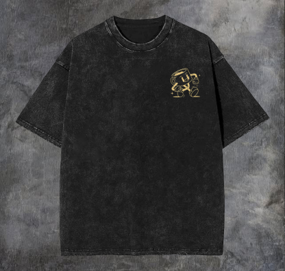 More Espresso Less Depresso Printed Vintage Washed T-shirt（Double-sided Print）