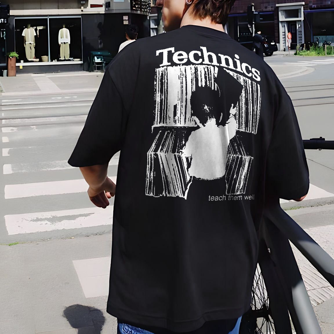 Technics Teach Them Well Printed T-shirt（Double-sided Print）
