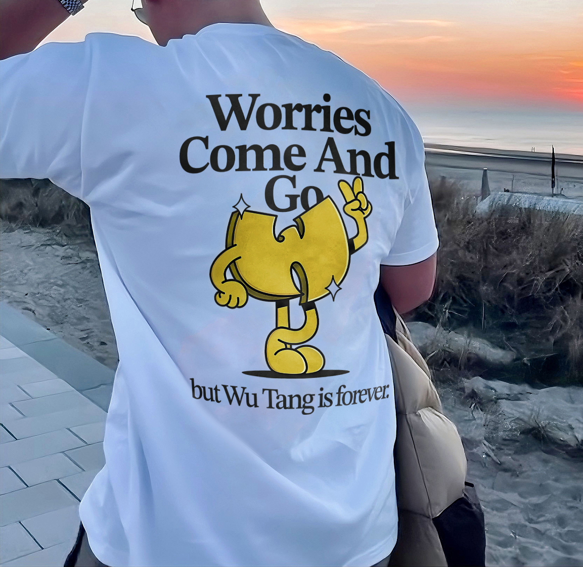 Worries Come And Go But Wu.tang Is Forever Printed T-shirt（Double-sided Print）