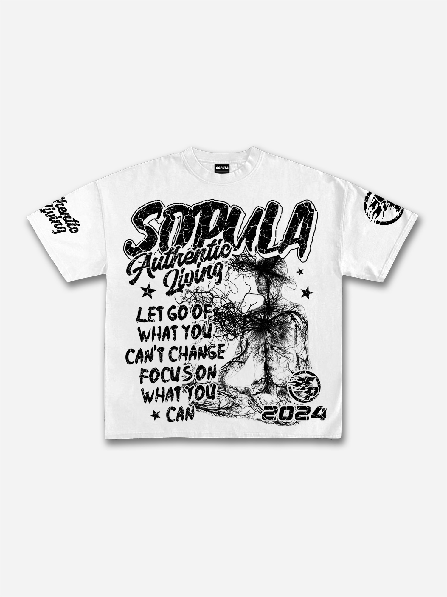 Studio Real Wise Vintage Print Pattern Cotton T-Shirt