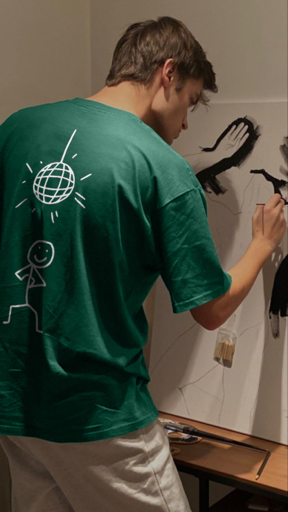 Dancing Under The Disco Ball Printed T-shirt（Double-sided Print）