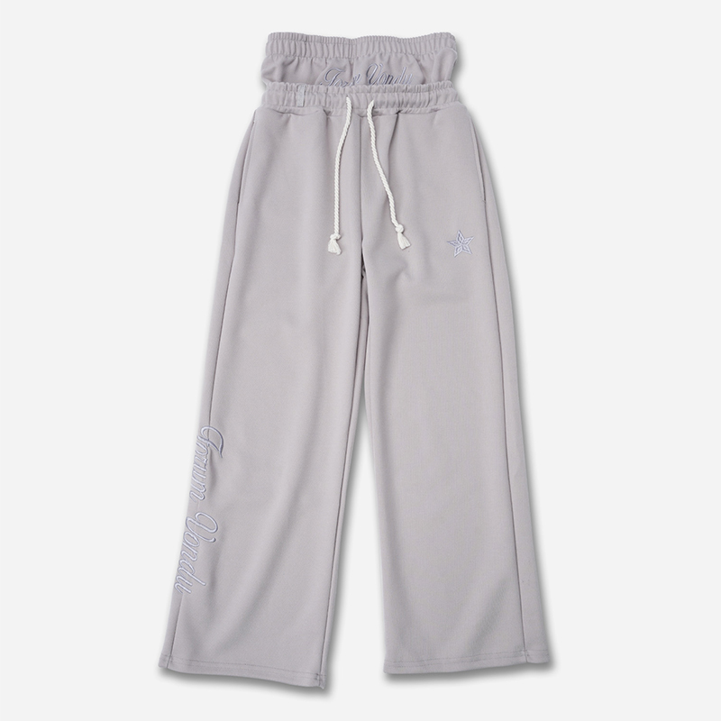 Sopula Embroidery Star Double Waistband Baggy Sweatpants