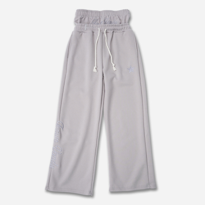 Sopula Embroidery Star Double Waistband Baggy Sweatpants