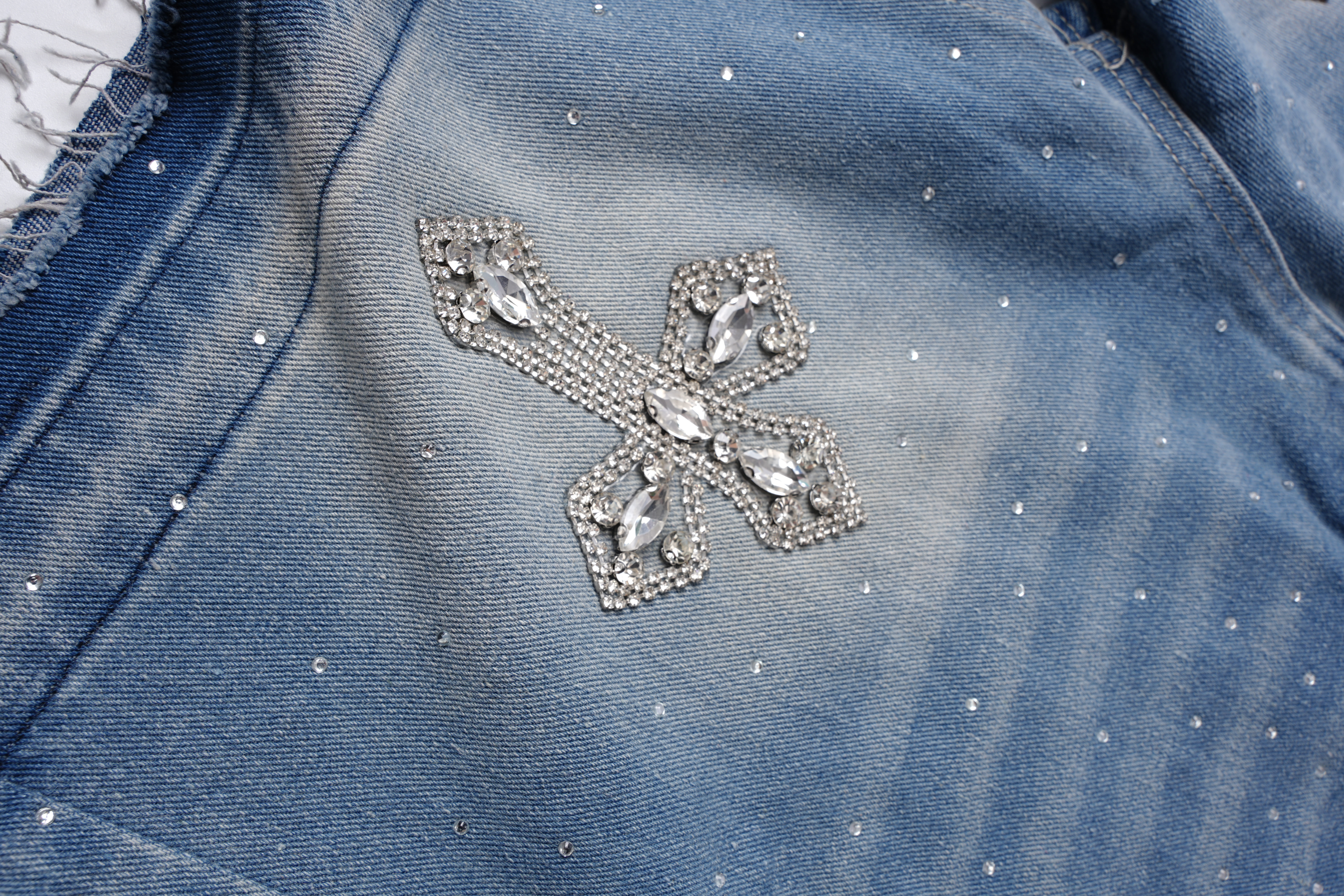 Hiphop Cross Hot Diamond Jorts Denim Shorts