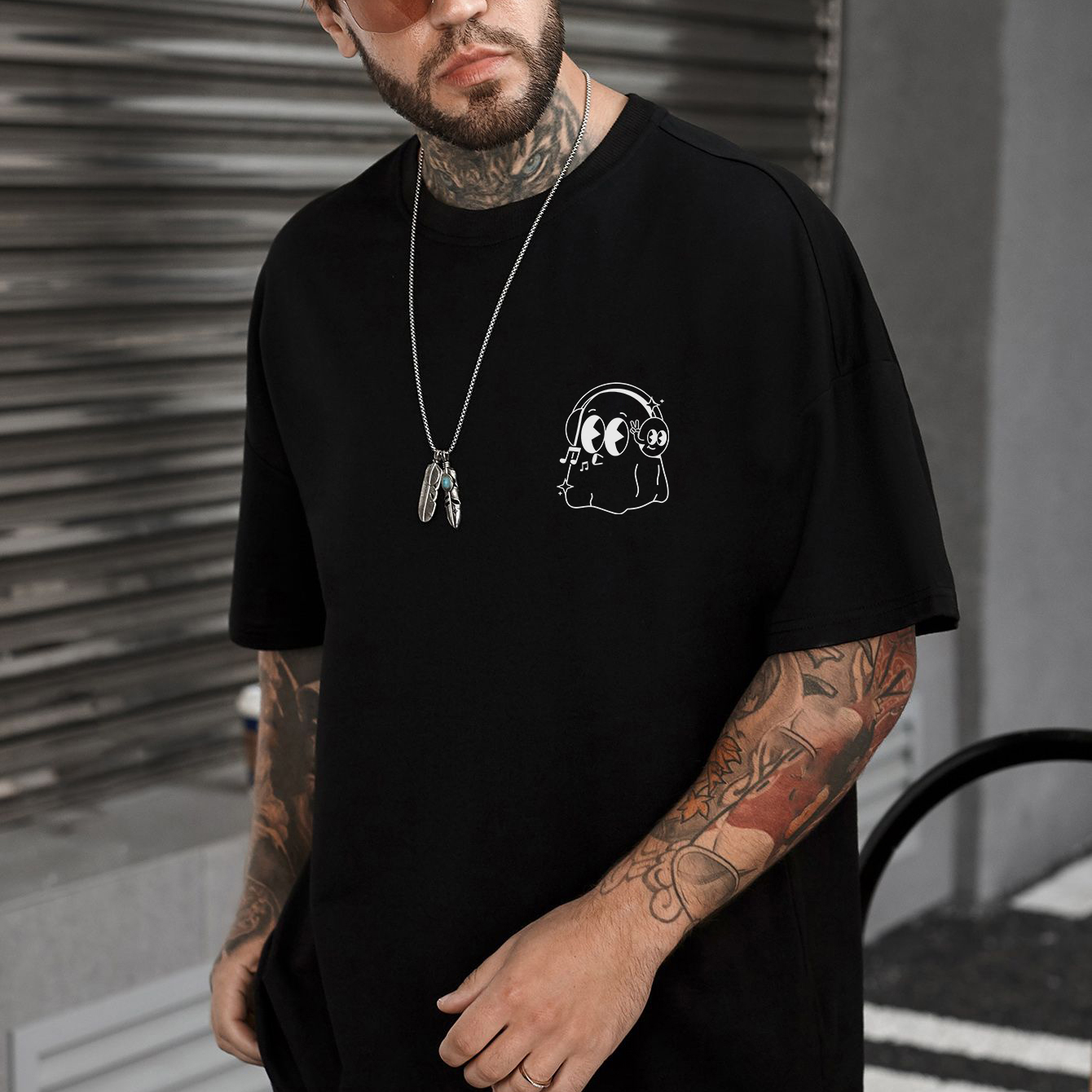 Life's Better With Music Printed T-shirt（Double-sided Print）