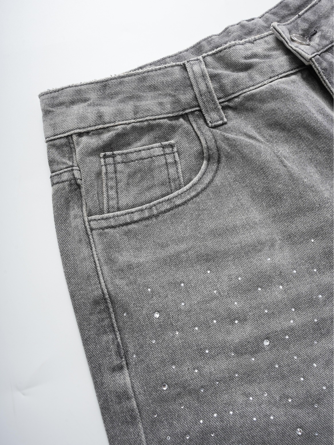 Vintage Washed High Street Jorts Distressed Denim Shorts