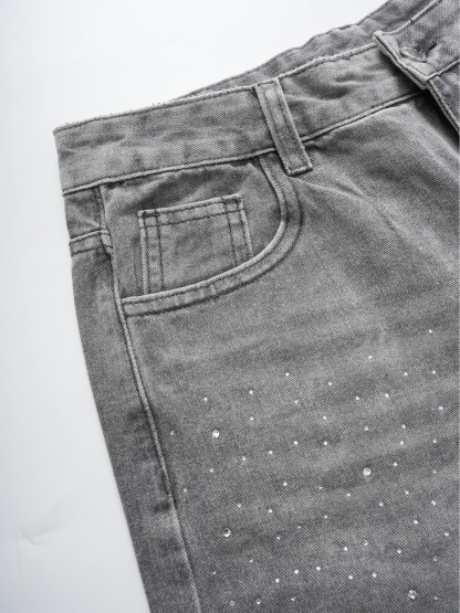 Vintage Washed High Street Jorts Distressed Denim Shorts