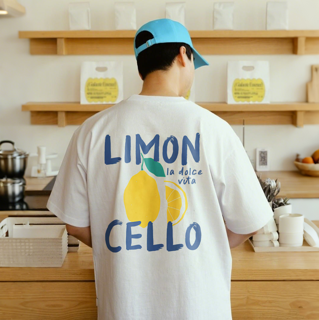 Limon La Dolce Vita Cello Printed T-shirt（Double-sided Print）
