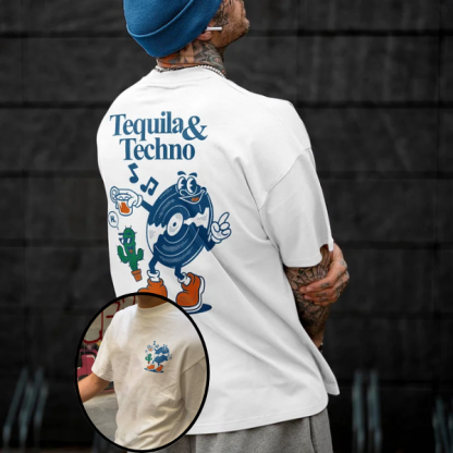 Tequila & Techno Printed T-shirt（Double-sided Print）