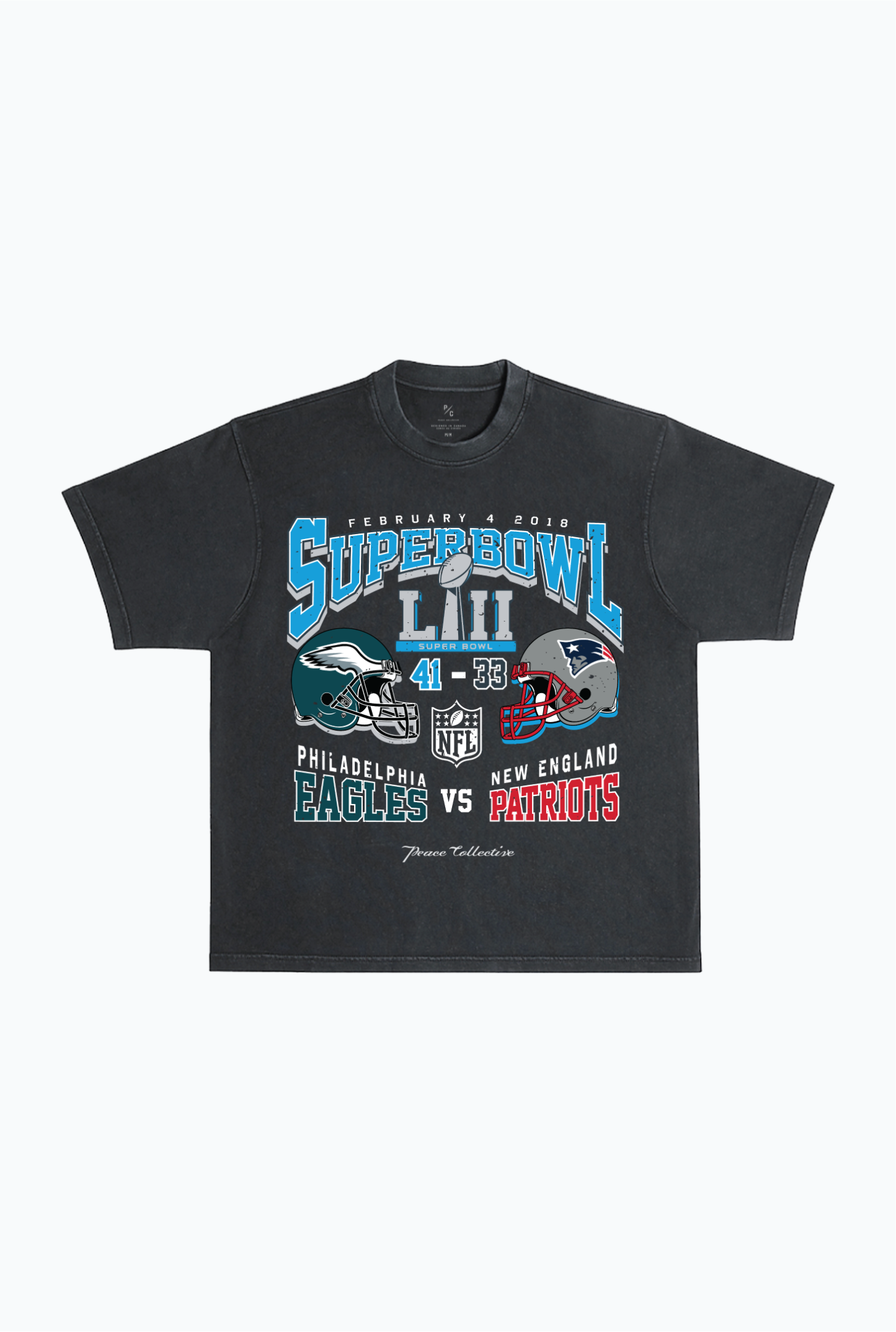 Super Bowl LII: Philadelphia Eagles vs New England Patriots Washed T-shirt