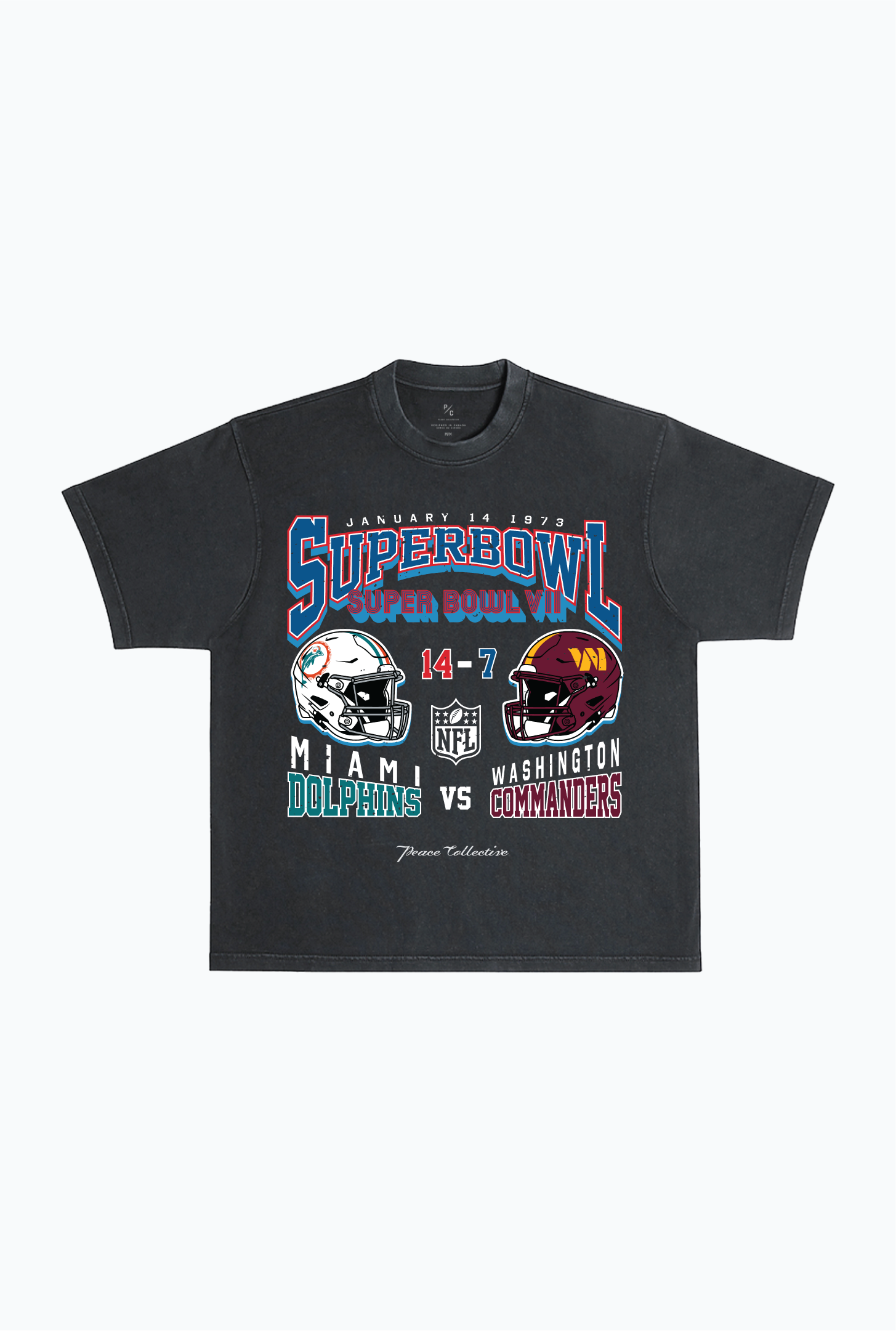 Super Bowl VII: Miami Dolphins vs Washington Redskins Washed T-shirt