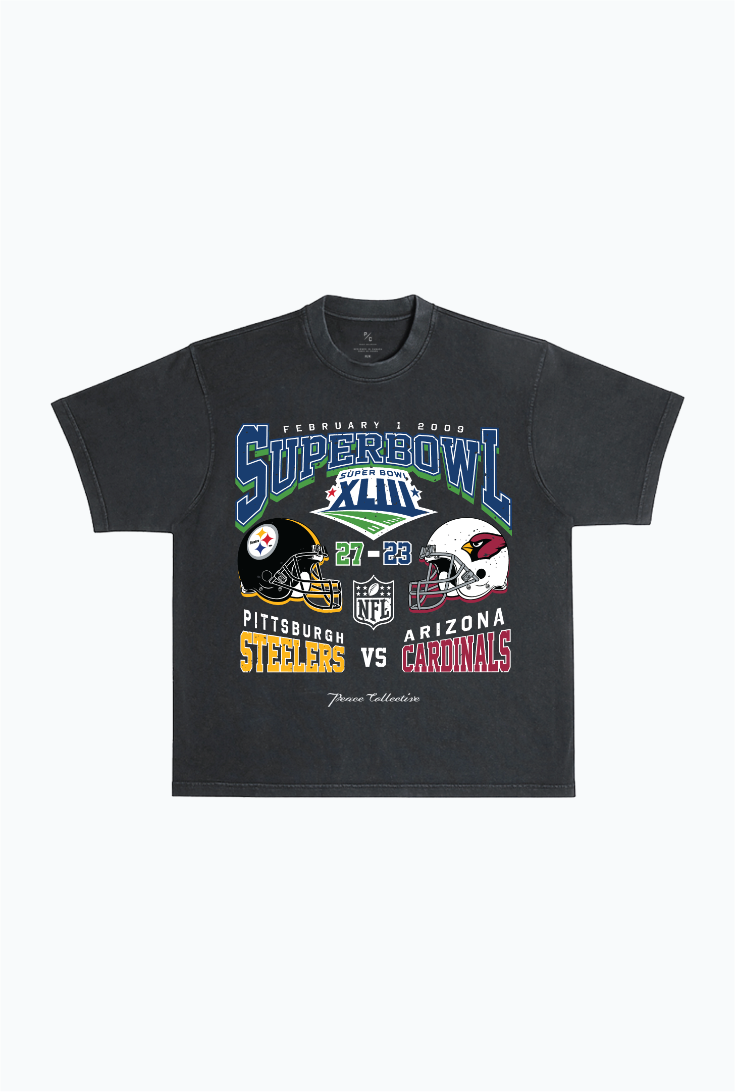 Super Bowl XLIII: Pittsburgh Steelers vs Arizona Cardinals Washed T-shirt