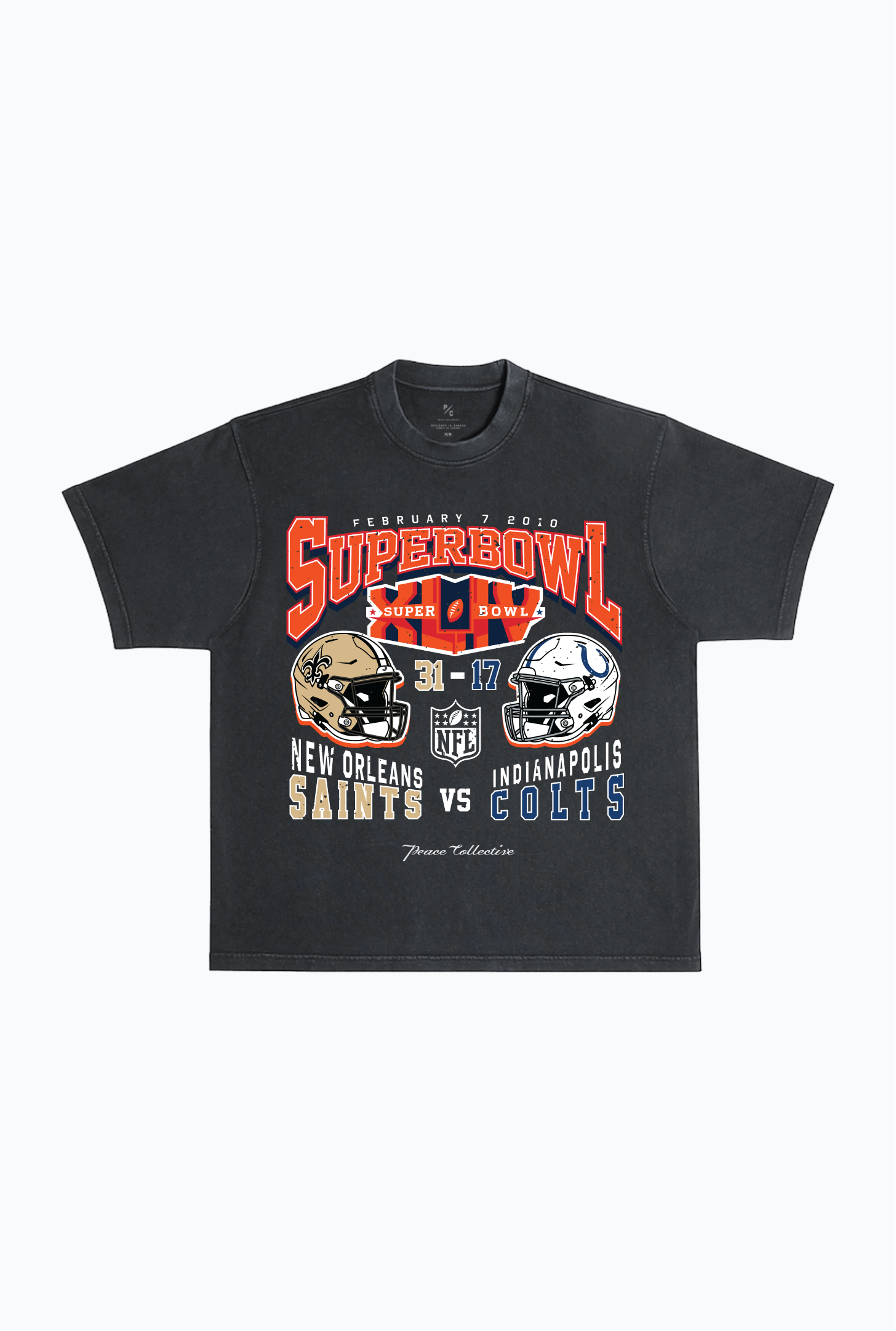 Super Bowl XLIV: New Orleans Saints vs Indianapolis Colts Washed T-shirt
