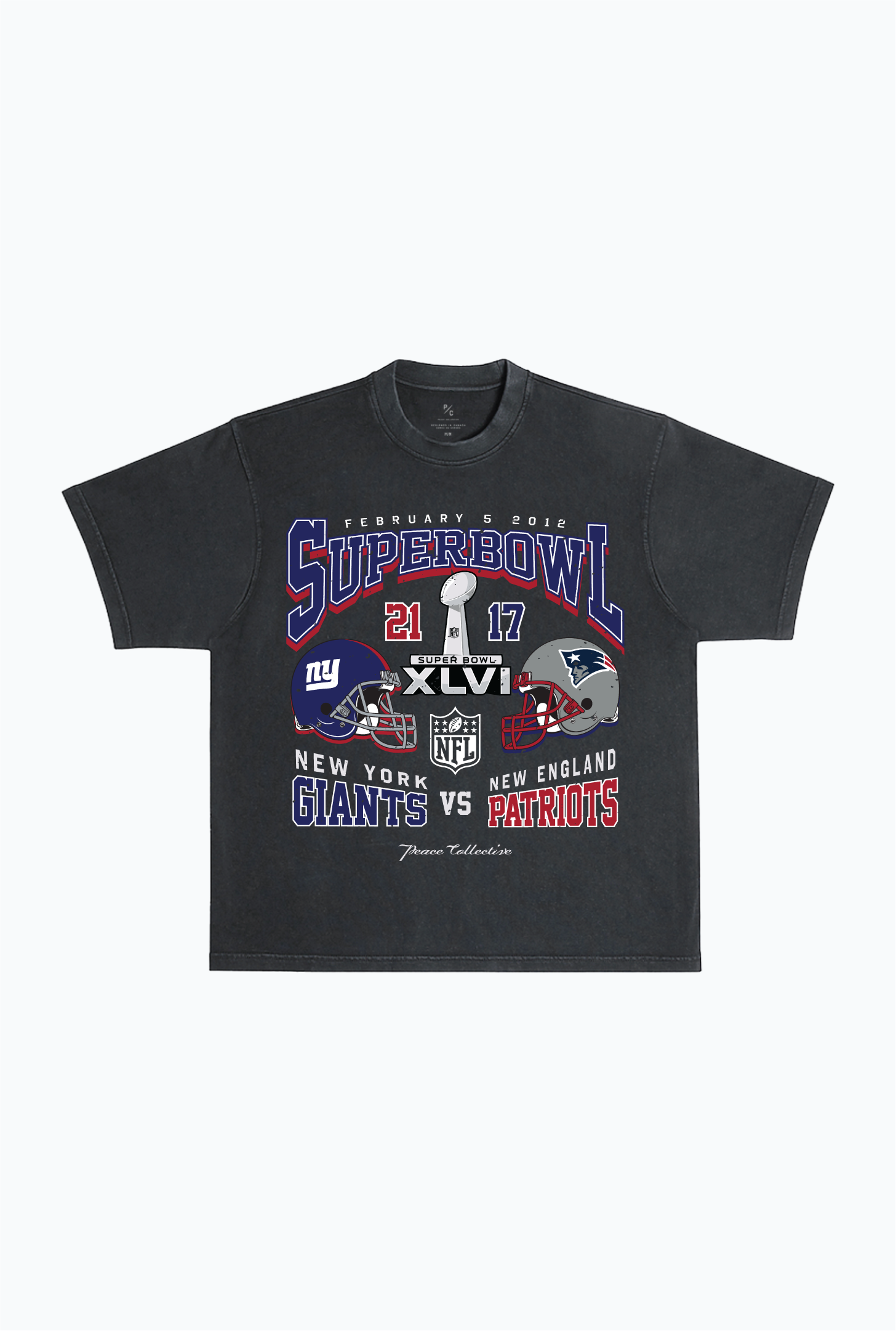 Super Bowl XLVI: New York Giants vs New England Patriots Washed T-shirt