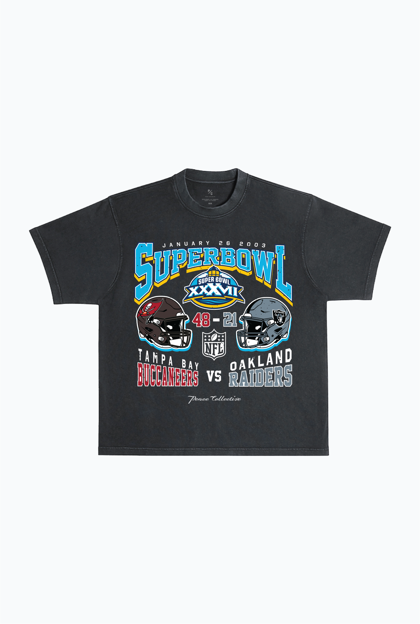 Super Bowl XXXVII: Tampa Bay Buccaneers vs Oakland Raiders Washed T-shirt