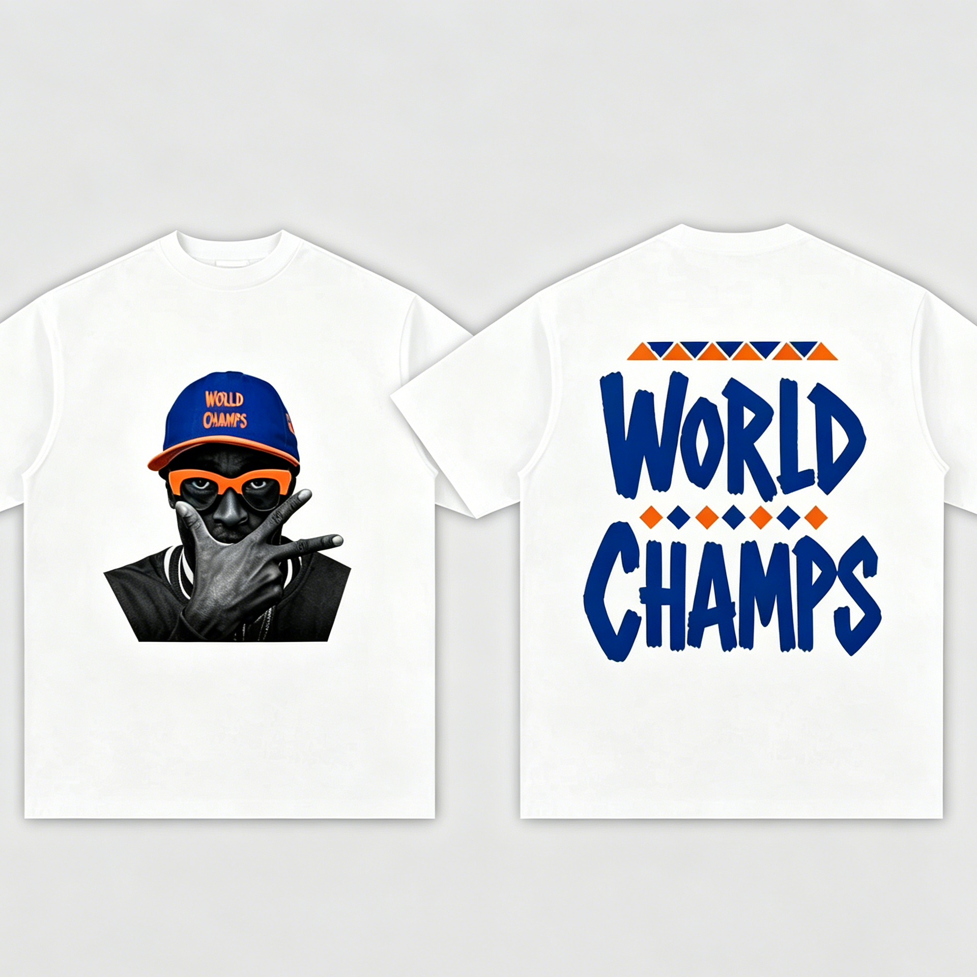 Spike Lee Knicks "WORLD CHAMPS" T-Shirt（Double-sided Print）