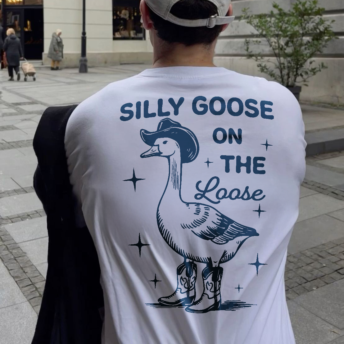 Silly Goose On The Loose Printed T-shirt（Double-sided Print）