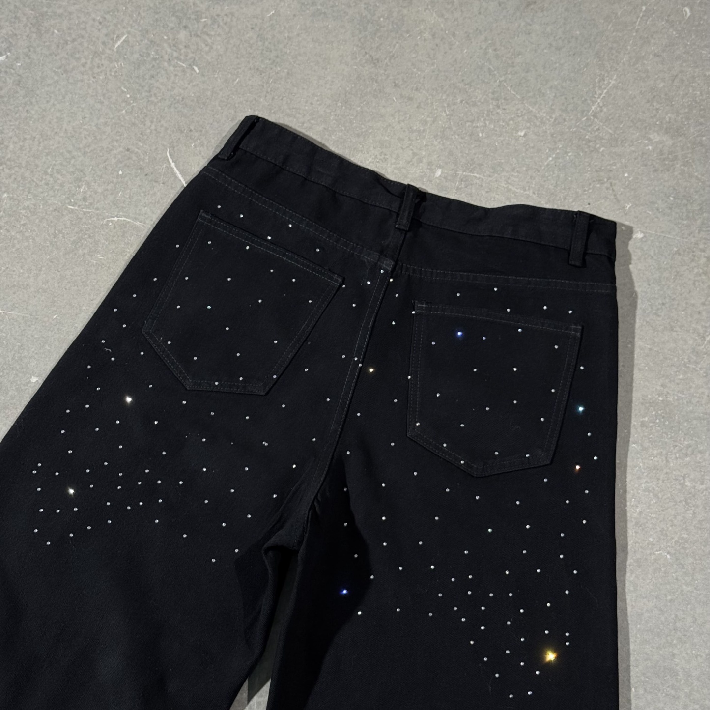 Sopula Rhinestones Cross Baggy Jeans