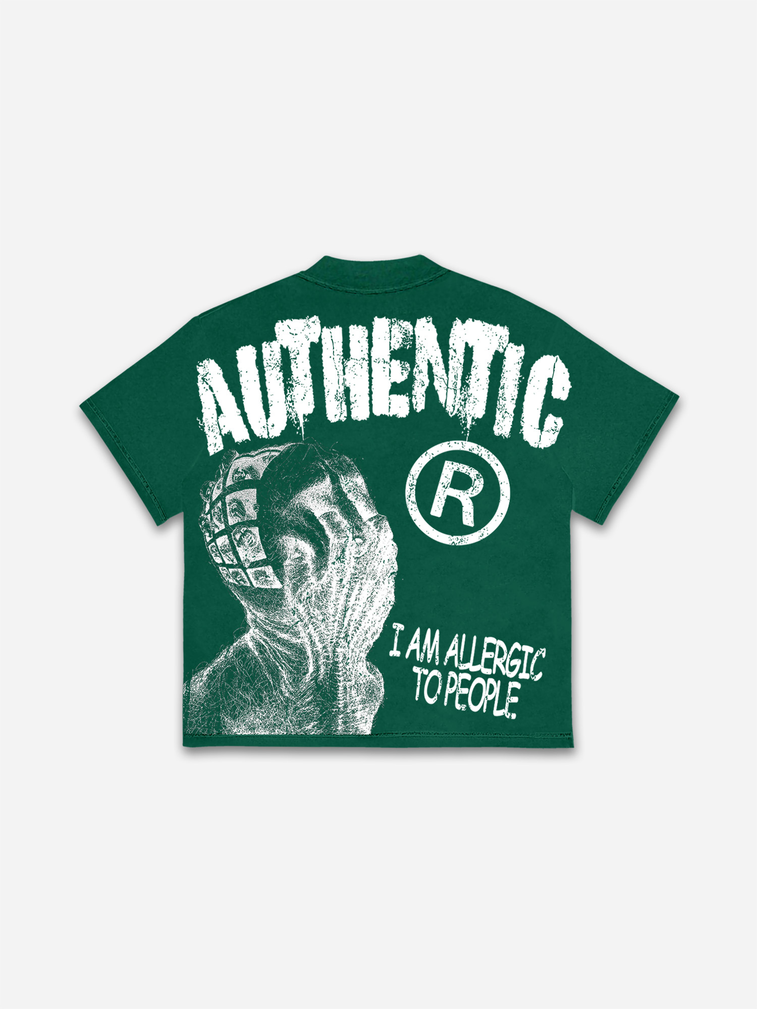 Vintage I Am Allergic To People Graphics Print Cotton T-shirt