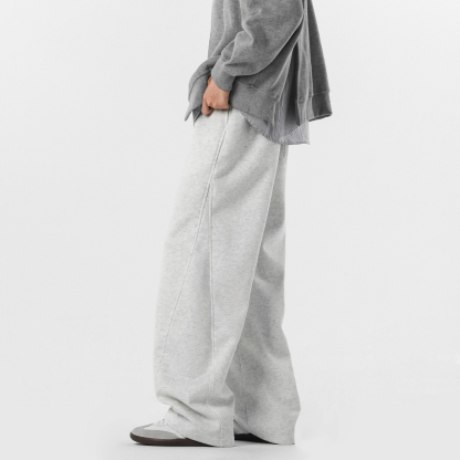 Retro High Street Scimitar Stitching Wide Leg Sports Pants