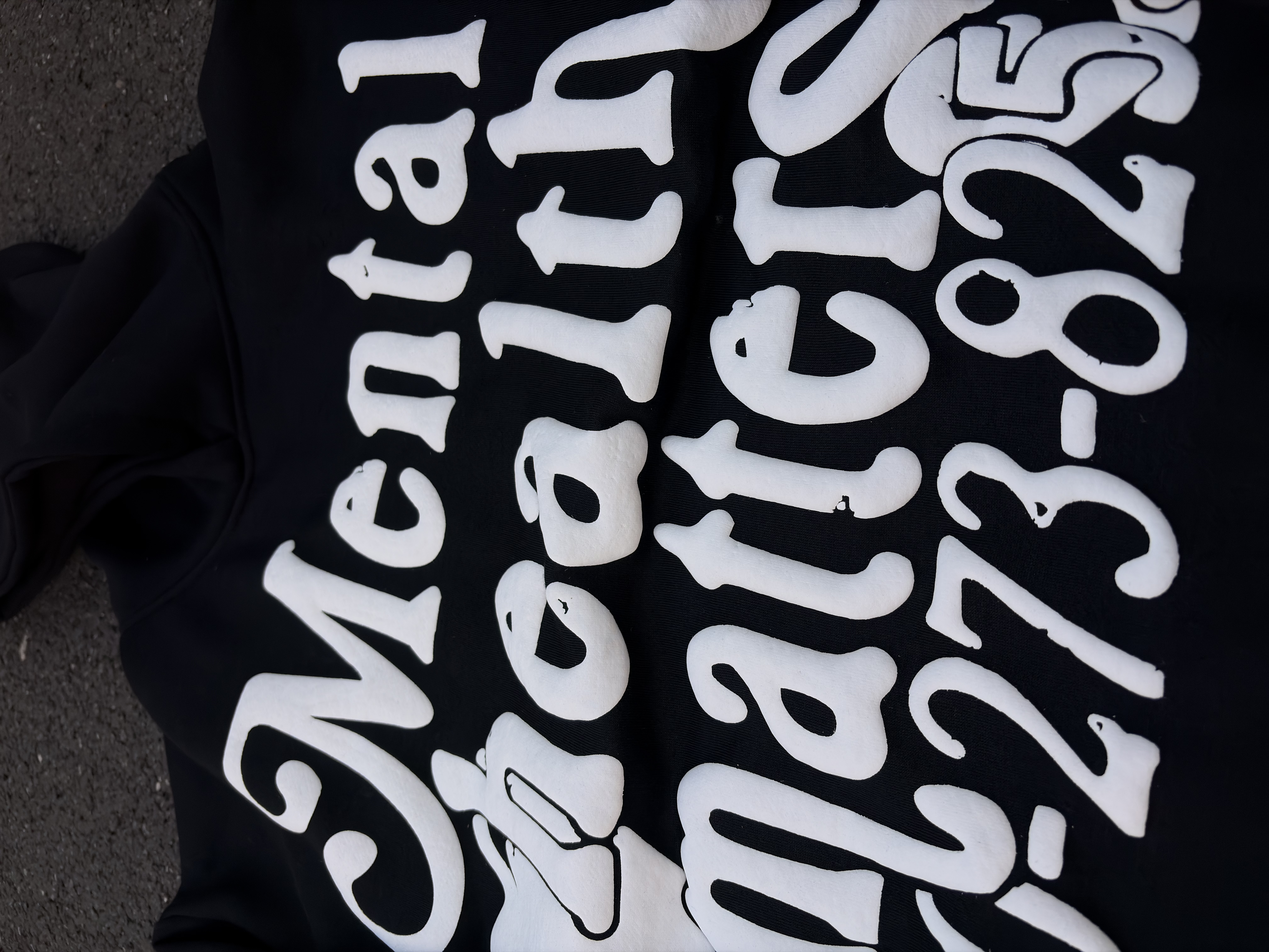 Puff Print Mental Health Matters Cropped Hoodie