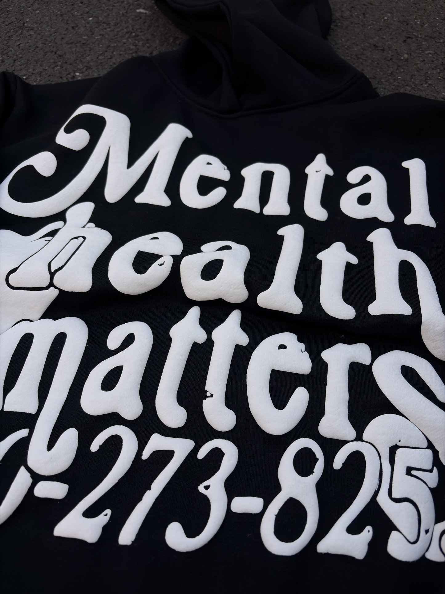 Puff Print Mental Health Matters Cropped Hoodie
