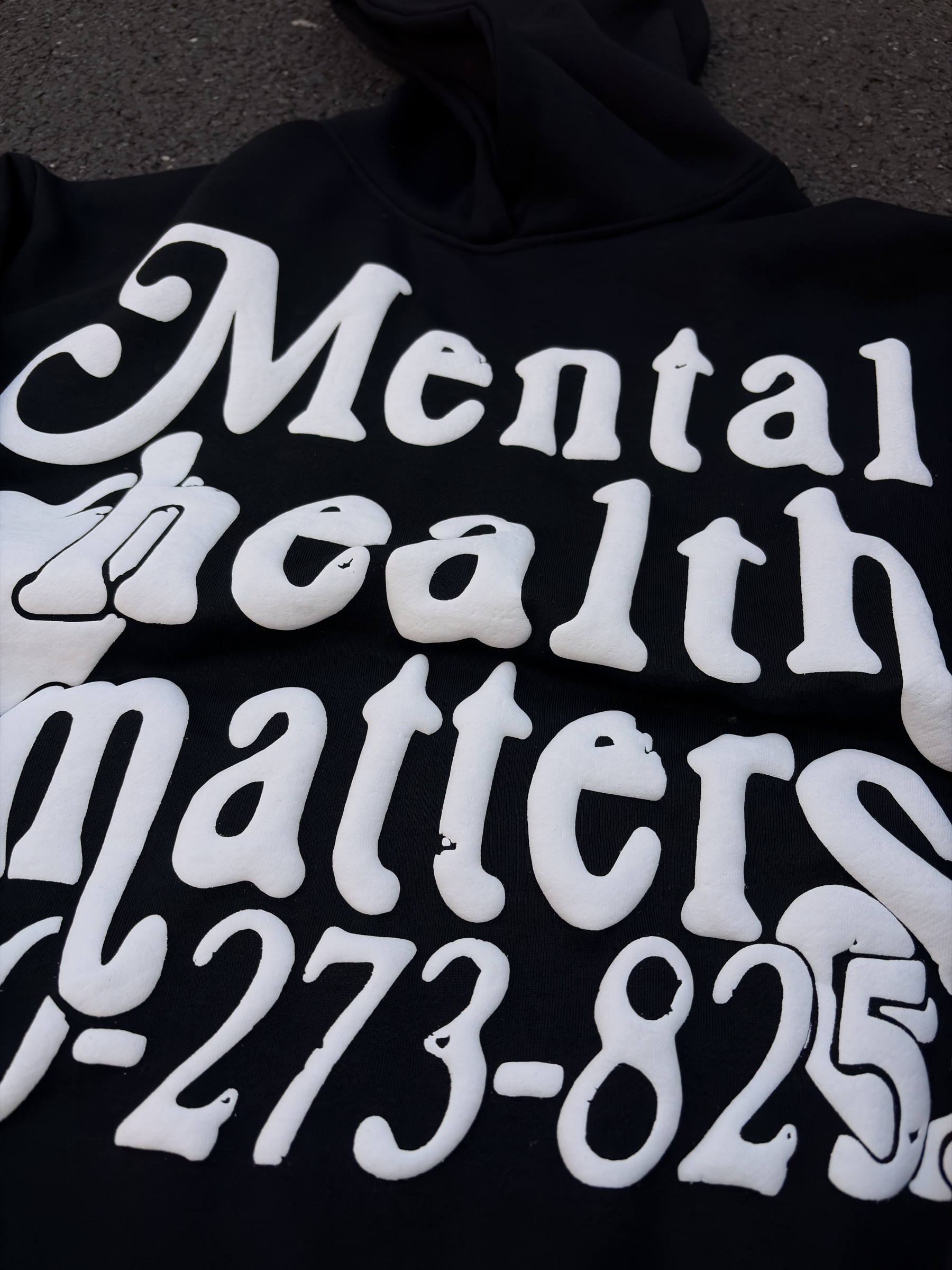 Puff Print Mental Health Matters Cropped Hoodie