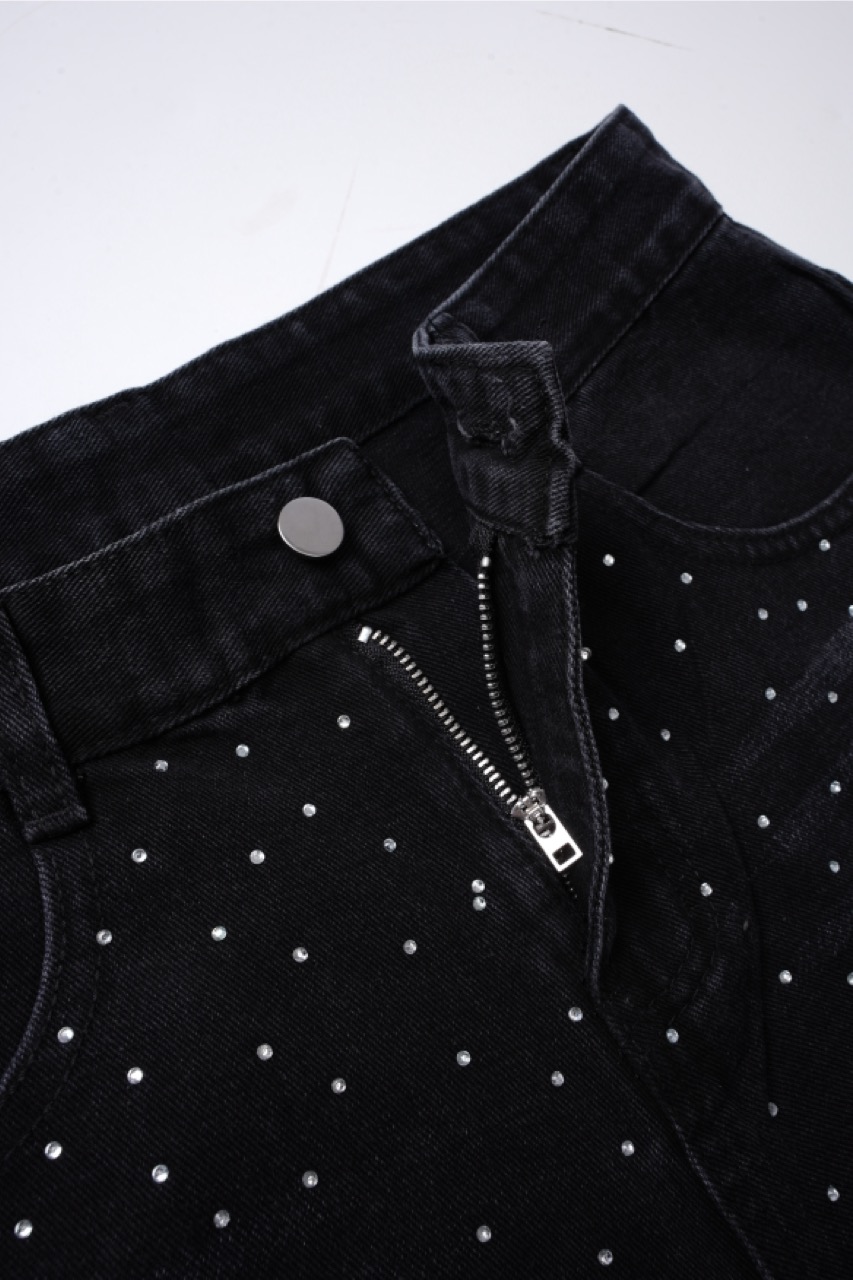 Hiphop Cross Hot Diamond Jorts Denim Shorts