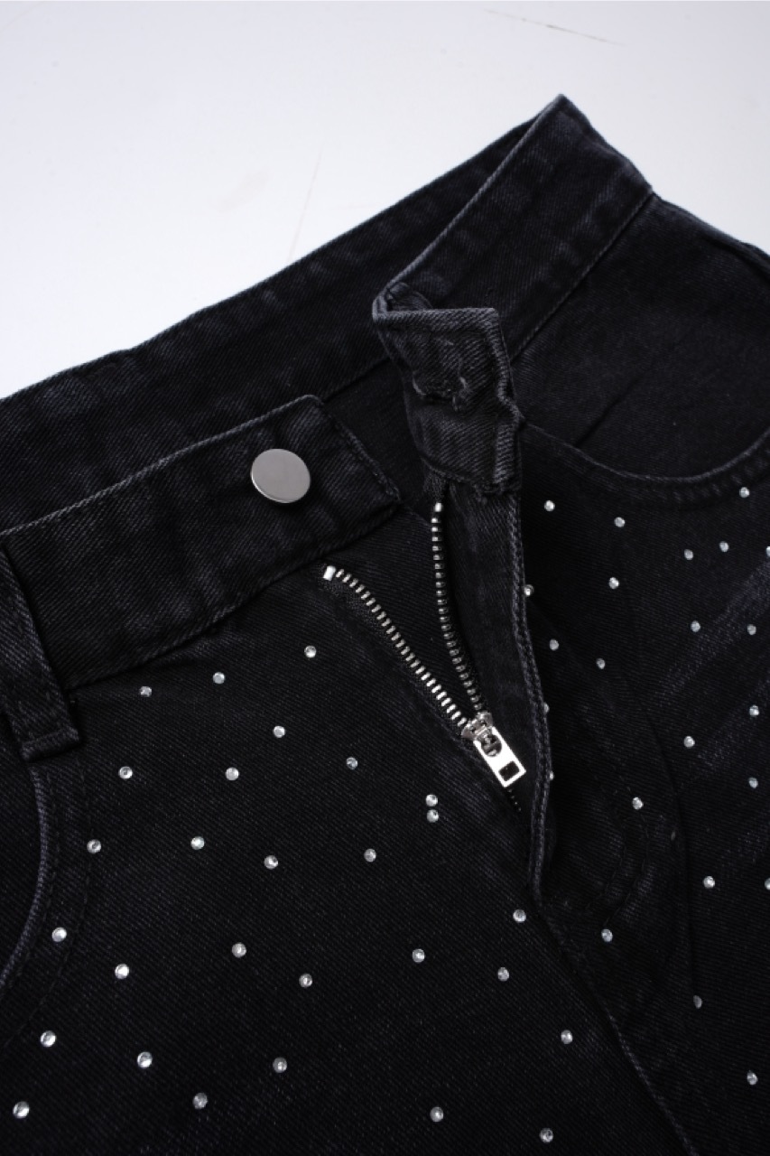 Hiphop Cross Hot Diamond Jorts Denim Shorts