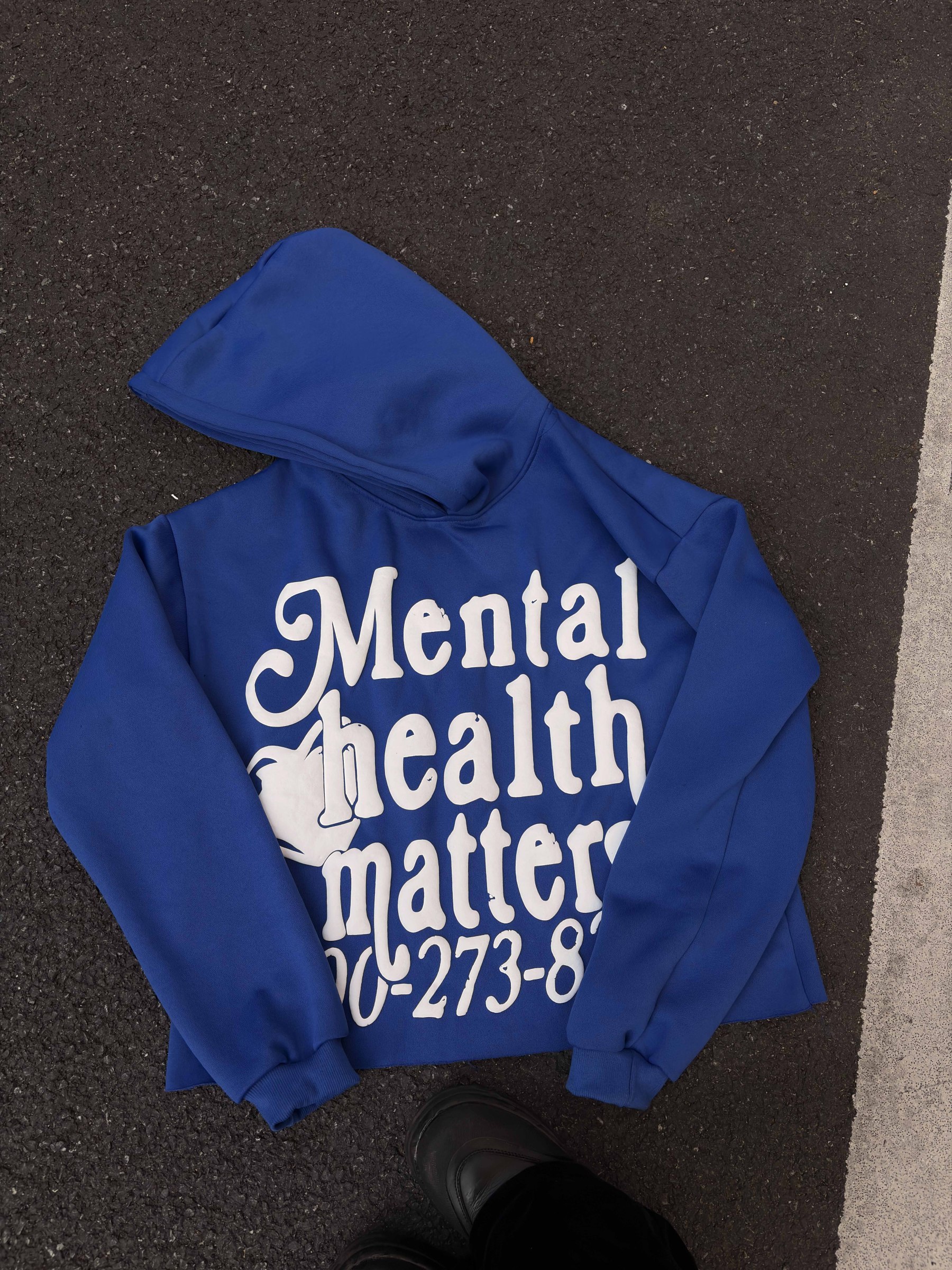 Puff Print Mental Health Matters Cropped Hoodie