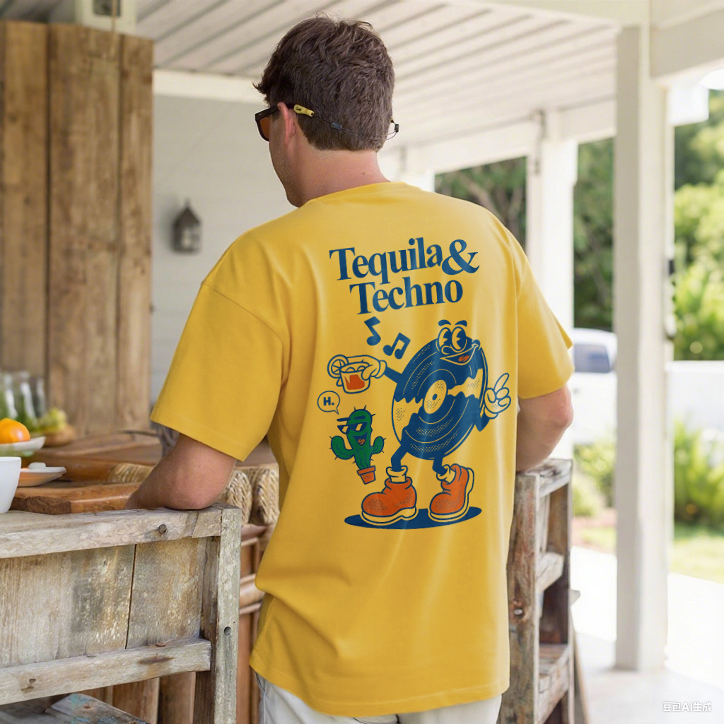 Tequila & Techno Printed T-shirt（Double-sided Print）
