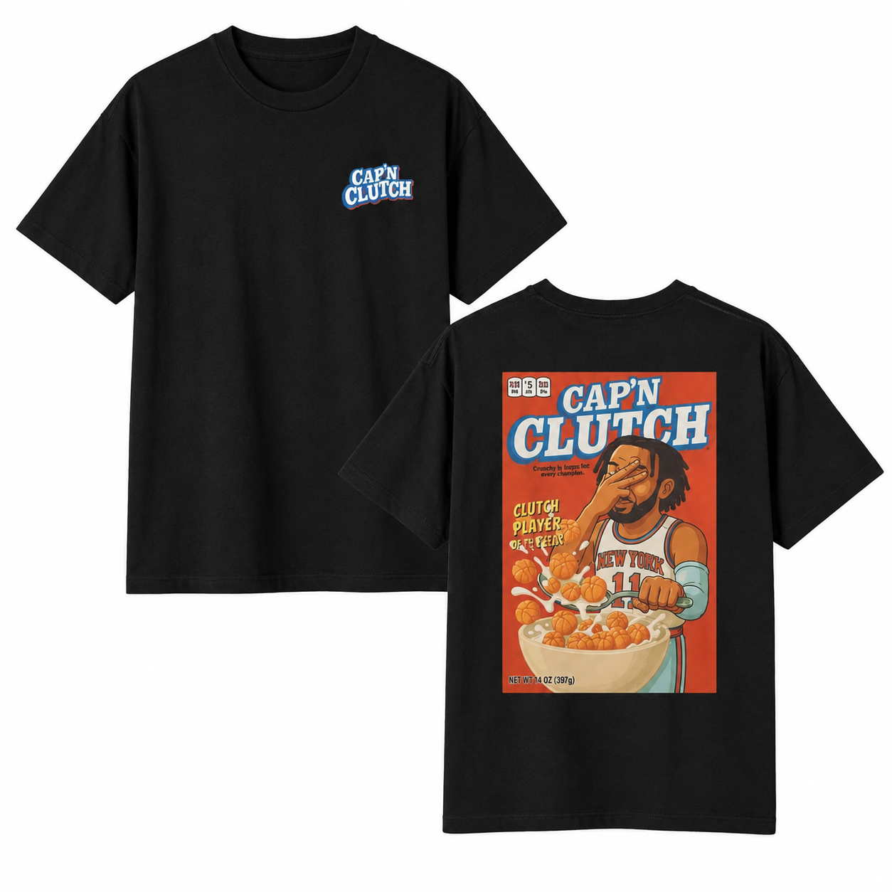 Brunson Knicks Captain Clutch Basketball T-Shirt（Double-sided Print）