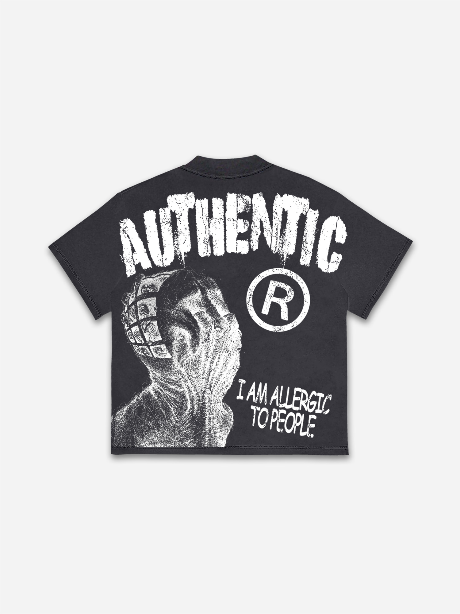 Vintage I Am Allergic To People Graphics Print Cotton T-shirt