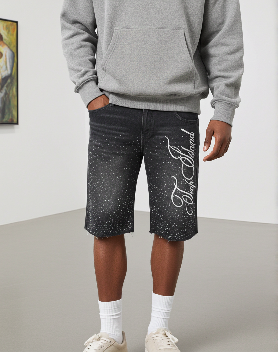 Vintage Washed High Street Jorts Distressed Denim Shorts