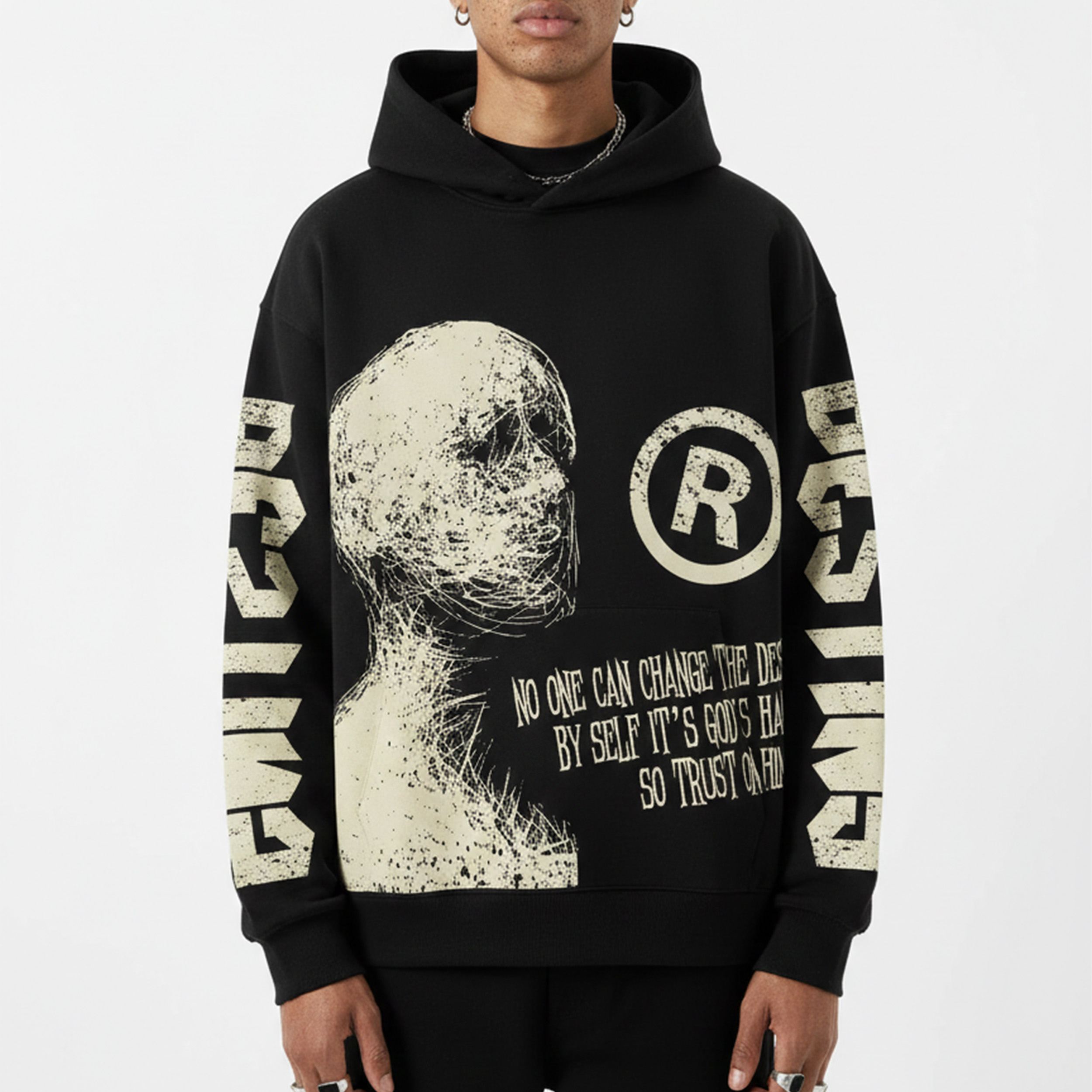 Vintage Destiny Mummy Graphic Oversized Hoodie