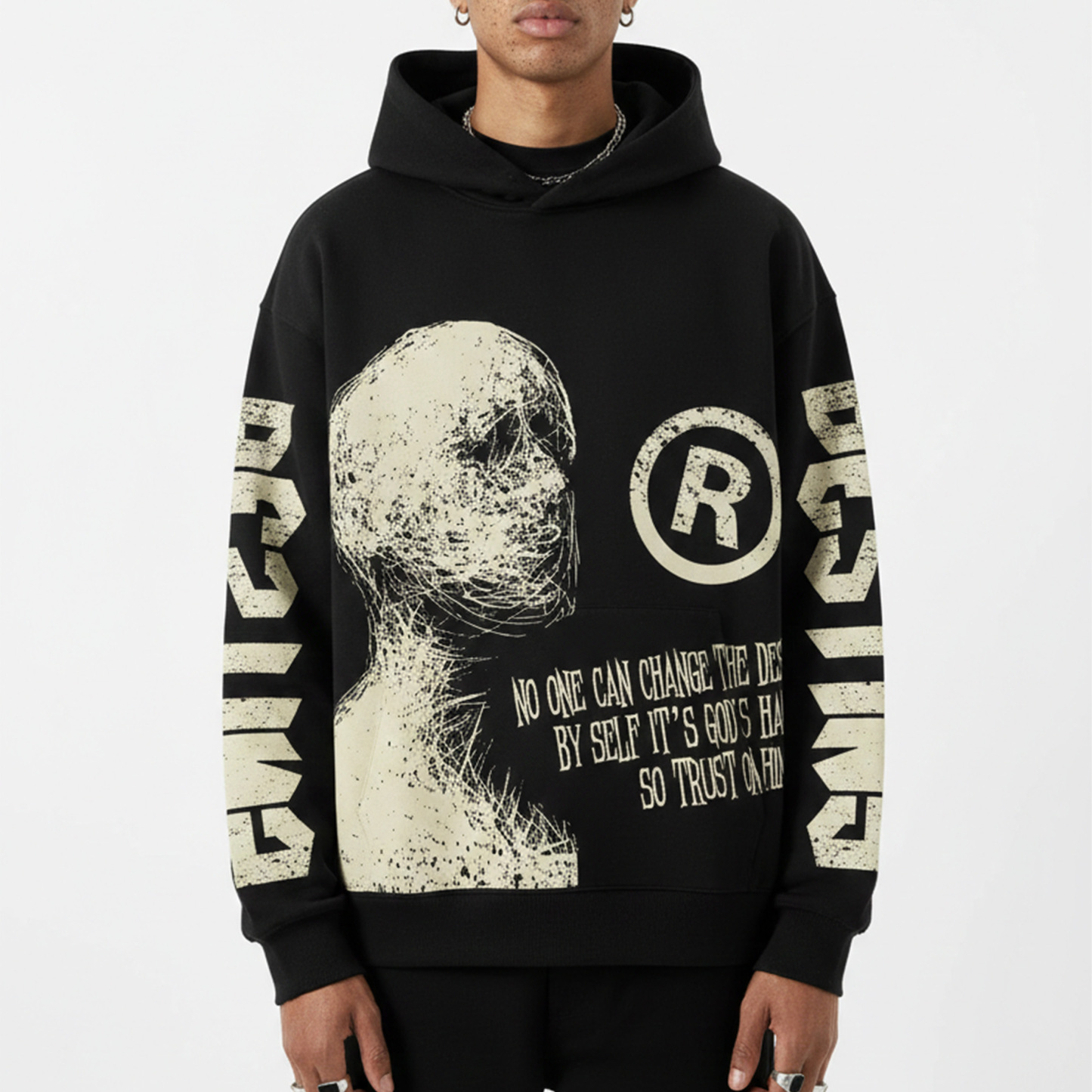 Vintage Destiny Mummy Graphic Oversized Hoodie