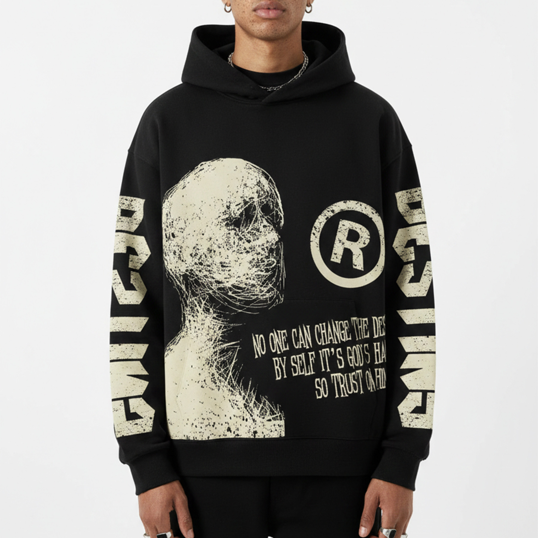 Vintage Destiny Mummy Graphic Oversized Hoodie
