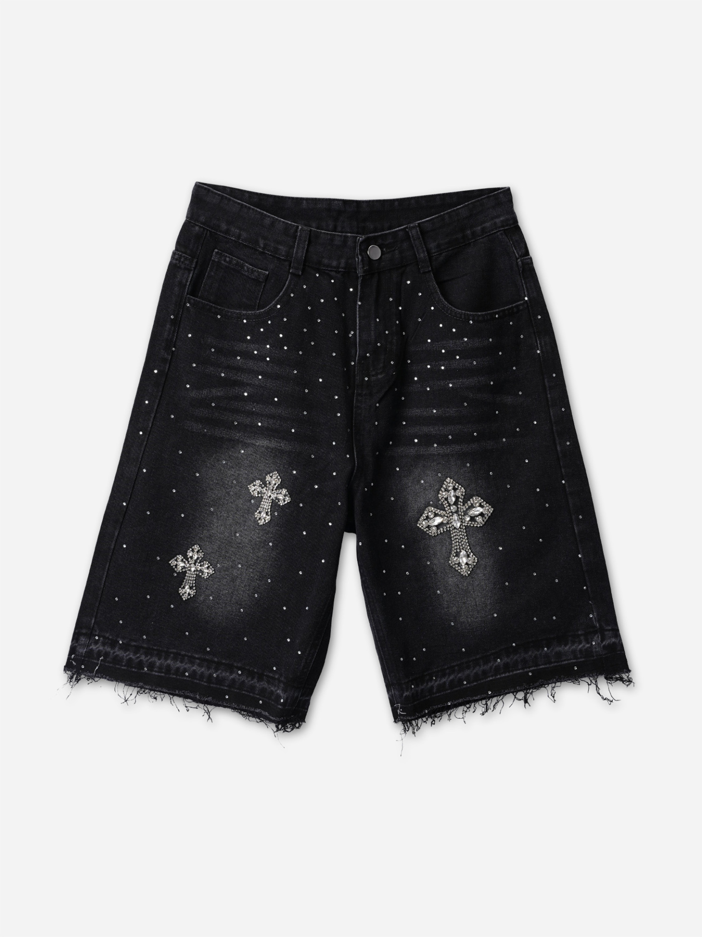 Hiphop Cross Hot Diamond Jorts Denim Shorts