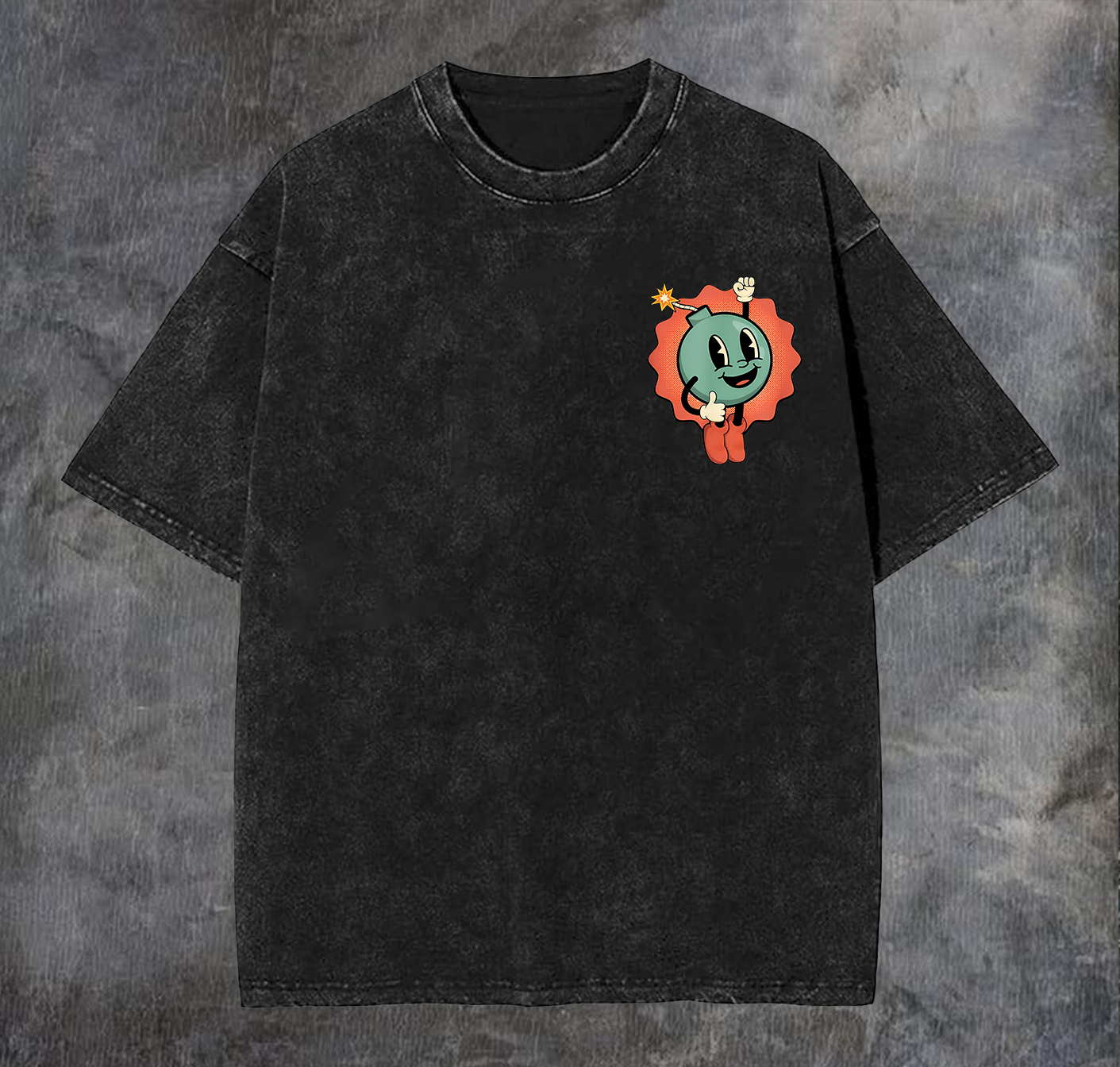 Hang In There It Gets Worse Printed Vintage Washed T-shirt（Double-sided Print）