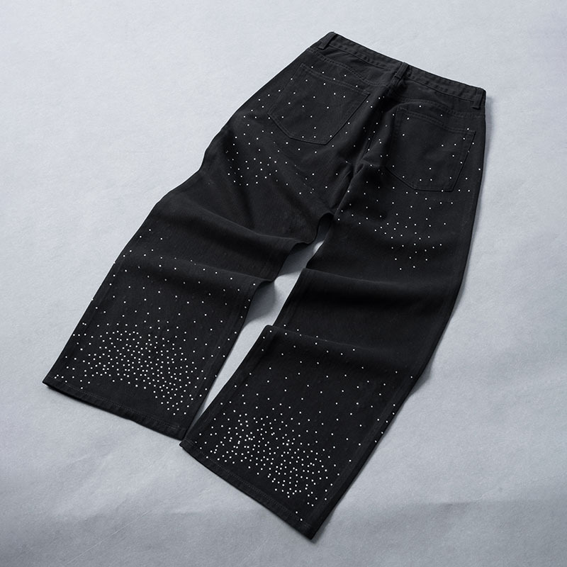 Sopula Rhinestones Cross Baggy Jeans