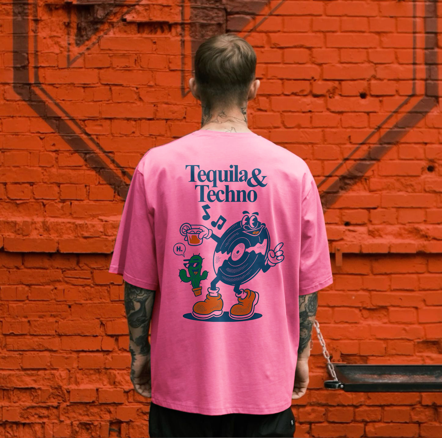 Tequila & Techno Printed T-shirt（Double-sided Print）