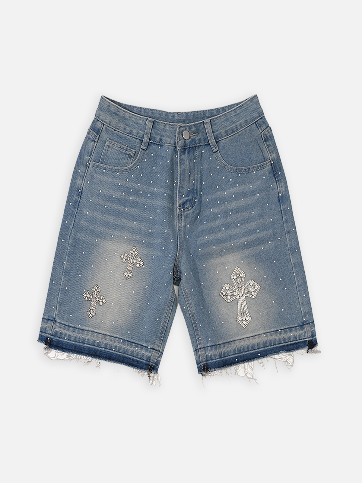 Hiphop Cross Hot Diamond Jorts Denim Shorts