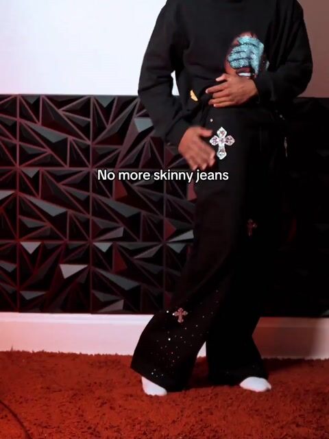 Sopula Rhinestones Cross Baggy Jeans