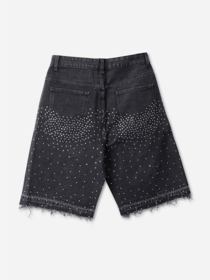 Hiphop Cross Hot Diamond Jorts Denim Shorts