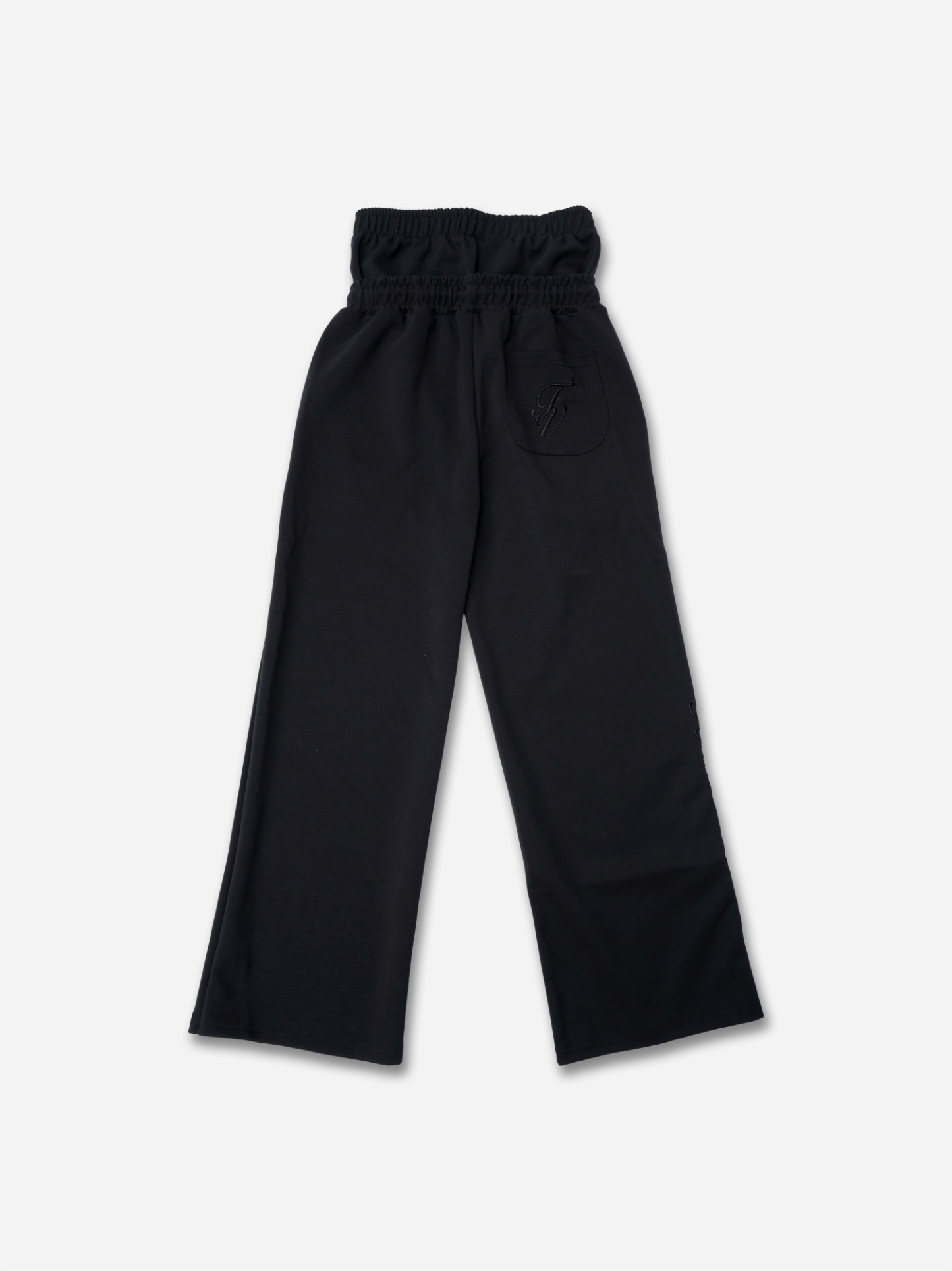 Hiphop Double Waistband Design With Star Embroidery Sweatpants