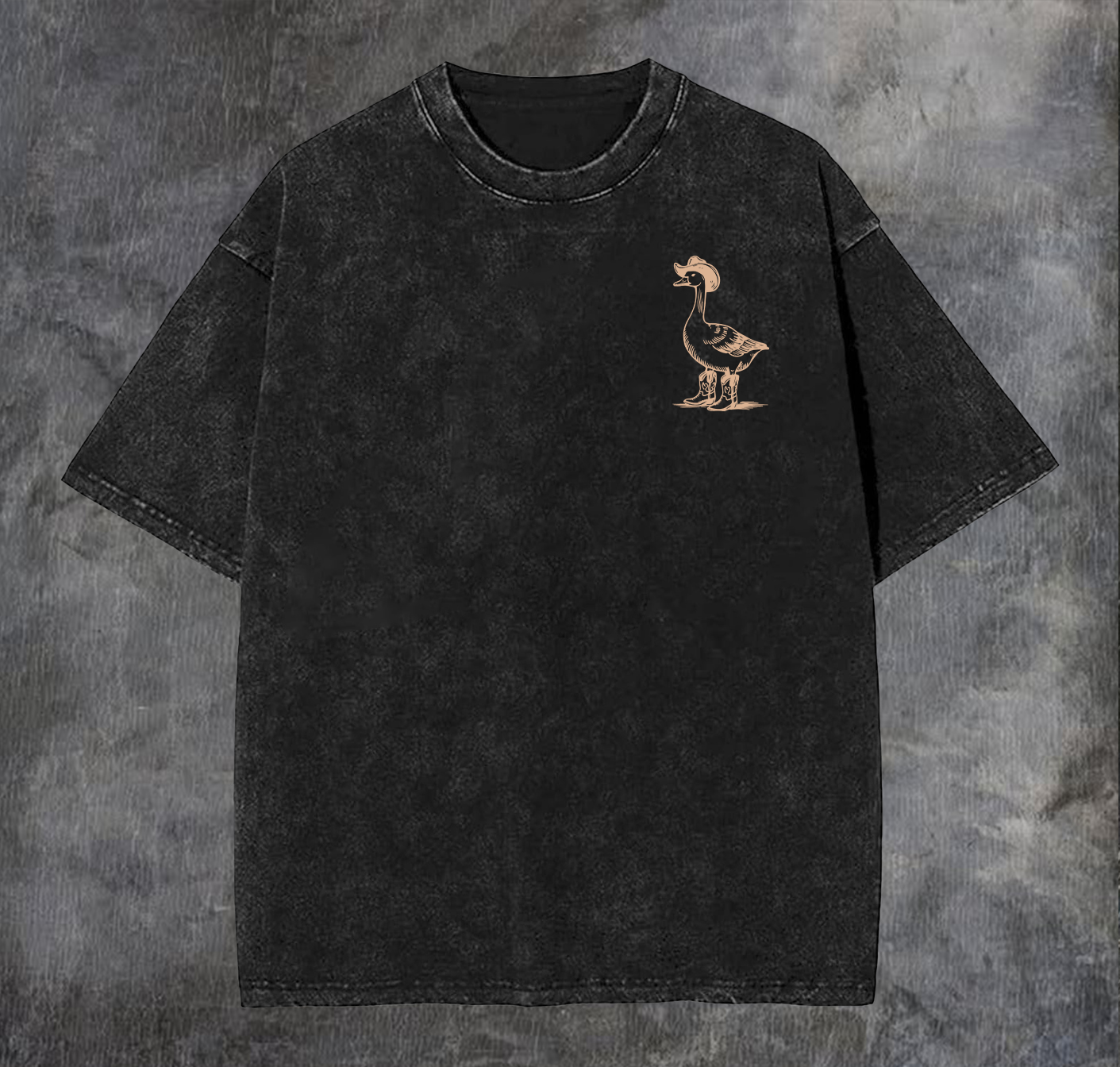 Silly Goose On The Loose Printed Vintage Washed T-shirt（Double-sided Print）