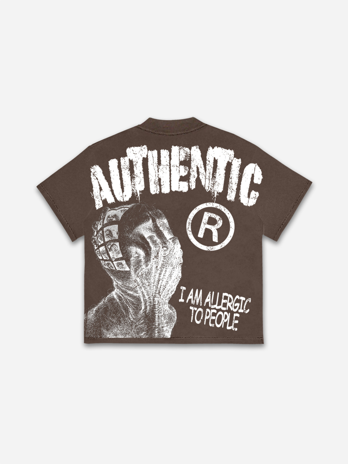 Vintage I Am Allergic To People Graphics Print Cotton T-shirt