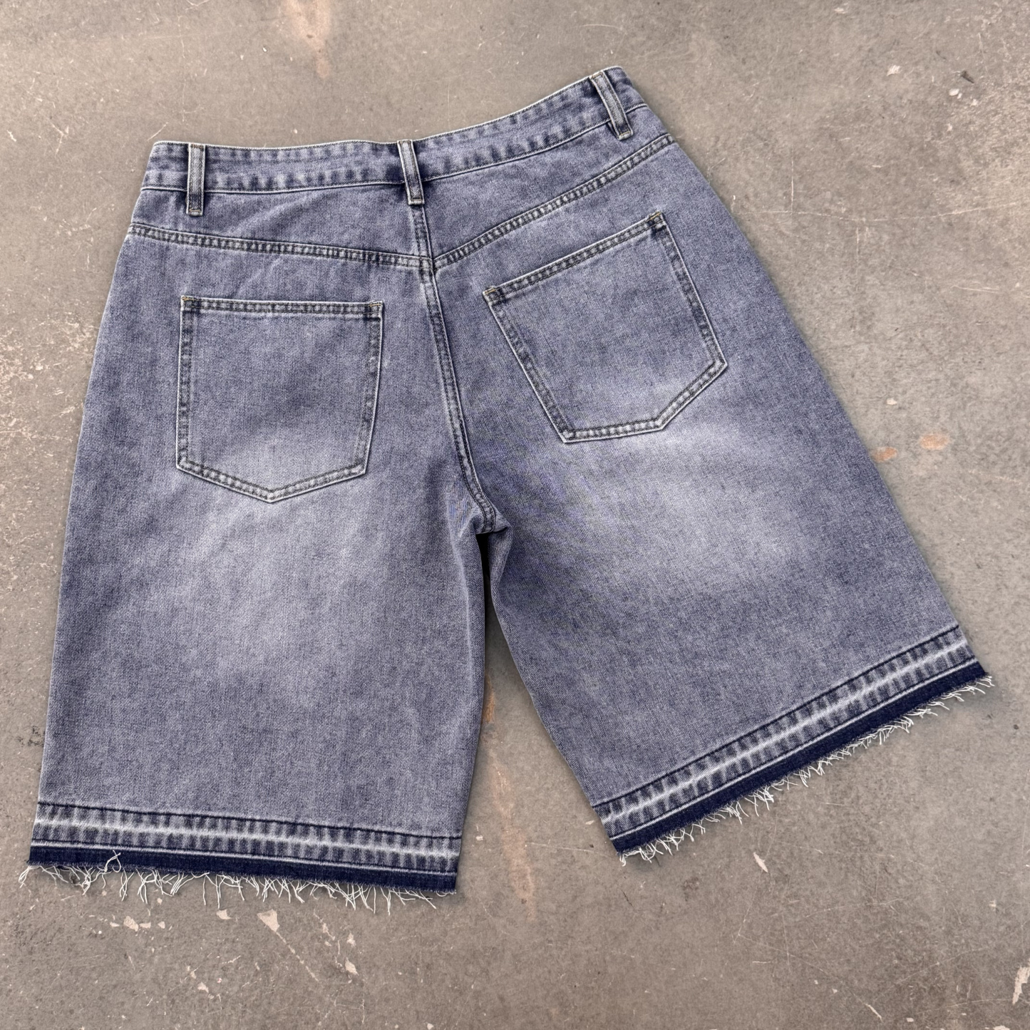 Vintage Hiphop Cross Appliqué Jorts Denim Shorts
