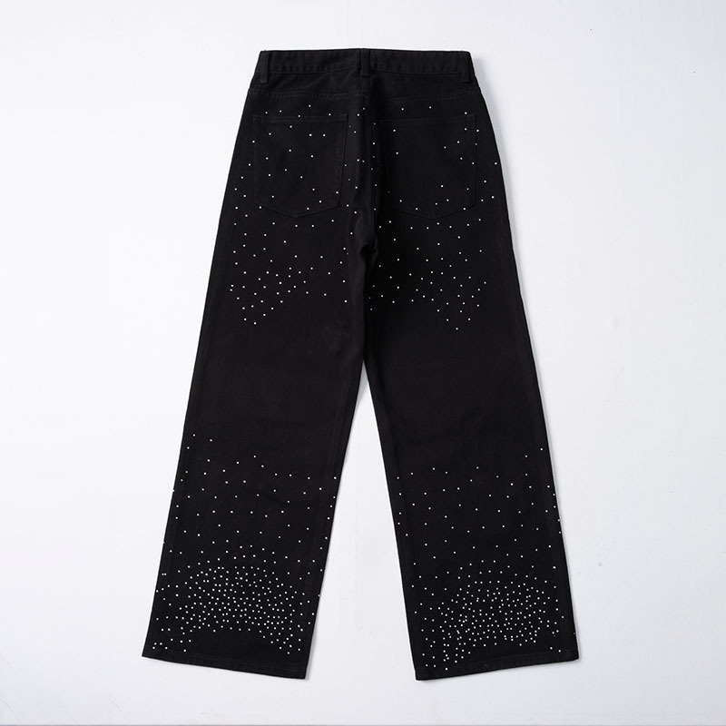 Sopula Rhinestones Cross Baggy Jeans