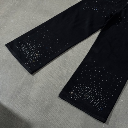 Sopula Rhinestones Cross Baggy Jeans